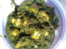 healthy tasty recipe palak paneer  (spinach curry with indian cheese ),