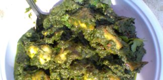 healthy tasty recipe palak paneer  (spinach curry with indian cheese ),