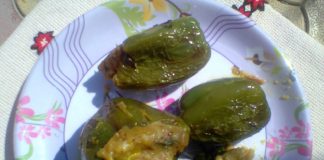 stuffed capsicum, bharwa shimla mirch healthy indian recipe,