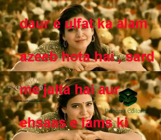 दौर ए उल्फ़त का आलम अजीब होता है one line thoughts on life in hindi,