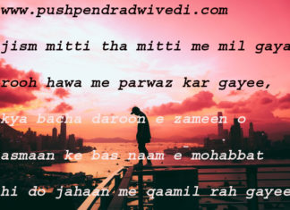 good night quotes in hindi जिस्म मिटटी था मिटटी में मिल गया रूह हवा में परवाज़ कर गयी ,